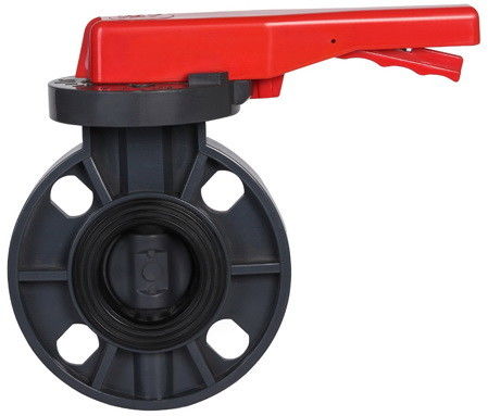 Negro de la resistencia a la corrosión de la válvula de mariposa de la oblea del Pvc de RPP PVDF