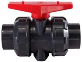 Vávula de bola hidrofóbica oscura del PVC de Gray Chemical Plastic Ball Valve 1
