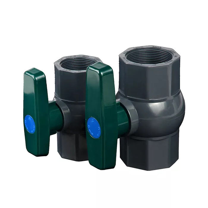 Negro octagonal de la vávula de bola del ODM UPVC vávula de bola plástica de 2 pulgadas