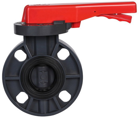 Negro de la resistencia a la corrosión de la válvula de mariposa de la oblea del Pvc de RPP PVDF