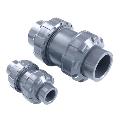 Válvula de control hidráulica doble del Pvc de 4 pulgadas del PVC de la vávula de bola de la unión de 2 pulgadas