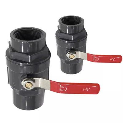 Irrigación vávula de bola plástica de 3 pulgadas 2 manija de acero inoxidable de la vávula de bola del pedazo UPVC