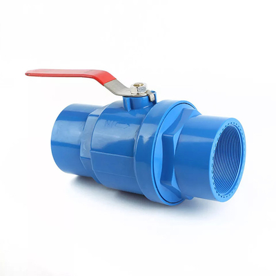 PVC plástico azul de la vávula de bola de 2 pedazos con la manija de acero inoxidable
